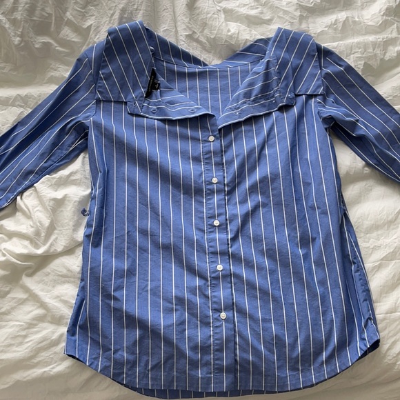 Stripe blue and white blouse - Picture 1 of 4